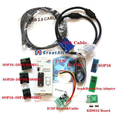 RT809F Outil de test des puces IC de carte mère de programmeur 7 Adaptateurs SOP16 SOP20