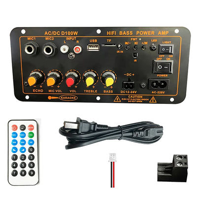 Plaque d'amplificateur audio de voiture de 100 à 300 W avec Bluetooth 5.0 et double entrée de microphone pour karaoké et subwoofer