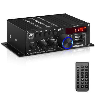 Amplificateur de puissance AK-380 400W avec Bluetooth 5.0 et 2.0 CH HiFi Stéréo pour audio à domicile