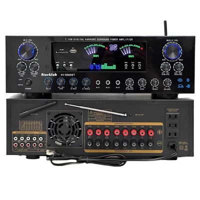 AV-8888BT Professionnel 7.1 Canal 2000W Amplificateur de cinéma à domicile ultra-haute puissance BT Système de son surround sans fil pour la maison KTV