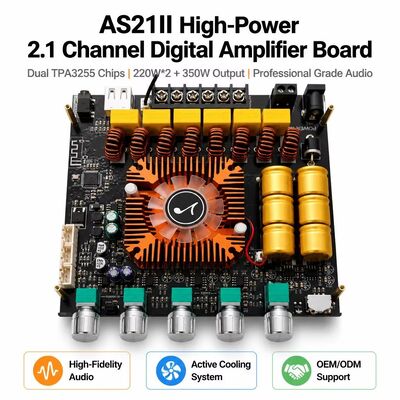 Carte amplificateur Bluetooth 5.1 double TPA3255 2.1 canaux Module amplificateur audio 220W+220W+350W