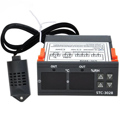 Contrôleur de température et d'humidité STC-3028 AC 220V DC 12V-24V, dispositif de surveillance à double puissance