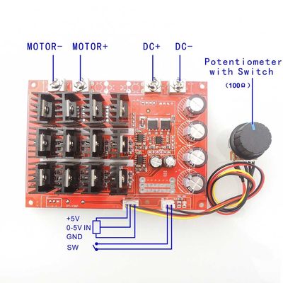 Contrôleur de vitesse de moteur HHO PWM RC 12V 24V 48V 3000W de C.C 10-50V 60A PWM