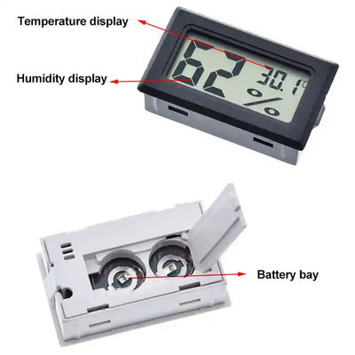 Mini batteries thermo d'intérieur de bouton de C.C 1.5V LR44 de l'hygromètre 2 d'affichage à cristaux liquides Digital