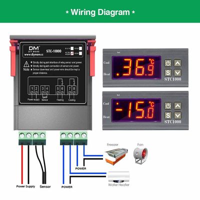 Contrôleur d'humidité numérique à écran LCD 10A, capteur NTC, régulateur de surveillance AC 110V-220V
