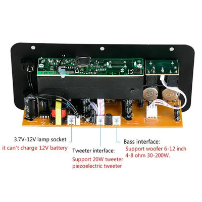 Tableau d'amplificateur de puissance numérique D10 avec puissance de sortie de 30 à 120 W Bluetooth 5.0 et double entrée de microphone pour subwoofer et karaoké