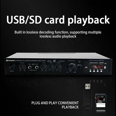 Amplificateur audio professionnel LDZS 5.1 canaux avec puissance 200 W + 200 W et prise en charge Bluetooth pour les systèmes de cinéma maison
