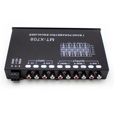 Équilibreur audio de voiture à 5 segments de 24 V avec télécommande et entrée auxiliaire pour réglage précis