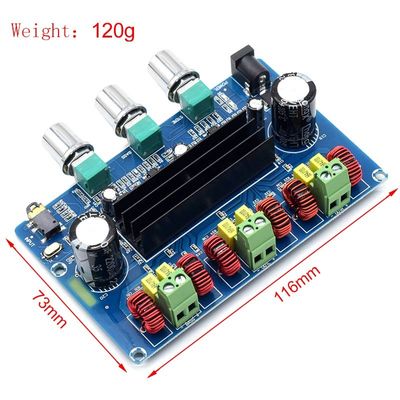 CA-3166B carte d'amplificateur Bluetooth 5.0 2 * 50W + 100W 2.1 canal TPA3116D2 avec alimentation en courant DC12 ~ 24V