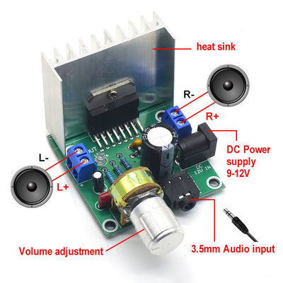 CA-7297 Module d'amplificateur numérique à double canal 15W + 15W carte d'amplificateur audio avec TDA7297 puce pour kit de bricolage DC 12-24V
