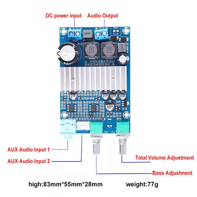 Carte amplificateur de puissance numérique CA-3316A, ampli de basse classe D 100W avec puce TPA3116 12-24V