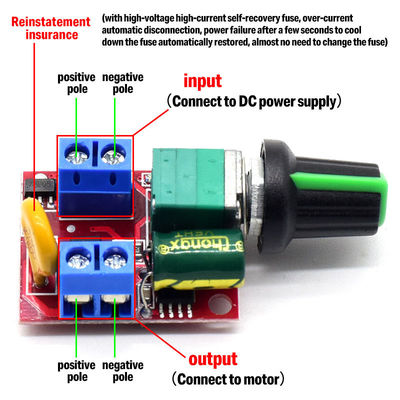 CA-105AS 35V 5A 90W Carte de contrôle de vitesse de moteur PWM avec interrupteur