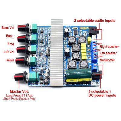 2.1 Amplificateur TPA3116D2 pour la maison avec 100W de puissance pour l'audio stéréo et le subwoofer