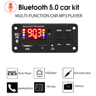 Module d'amplificateur audio de voiture Bluetooth 5.0 de 50 W avec radio USB TF FM et 5.0 canaux