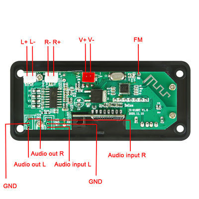 Module d'amplificateur audio de voiture Bluetooth 5.0 de 50 W avec radio USB TF FM et 5.0 canaux