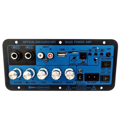 Plaque d'amplificateur de subwoofer D60 50W avec Bluetooth et entrée audio optique pour une puissance de 12V/24V/220V