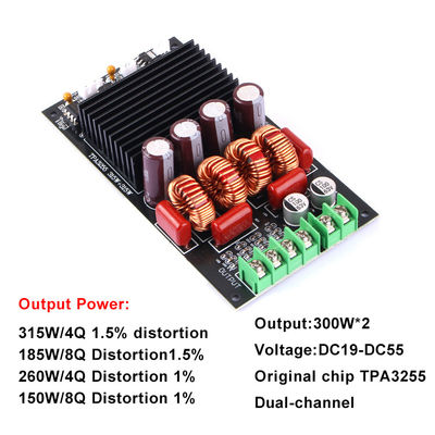 Plaque d'amplificateur numérique à double canal 2.0 de 300 W pour modules de récepteurs et d'amplificateurs HIFI