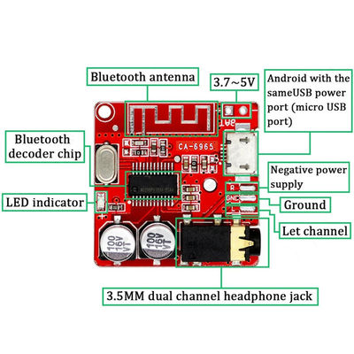 Carte récepteur Audio 2 canaux 5V BT5.0 pour Module de musique stéréo sans fil