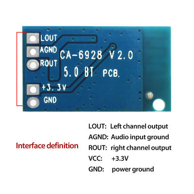 CA-6928 Module audio Bluetooth avec entrée 5V et amplificateur audio numérique double de 23x15 mm