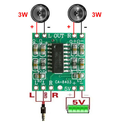 PAM8403 Amplificateur Module audio 2 * 3W Puissance 5V Voltage standard Ultra-petite classe D carte d'amplificateur de puissance