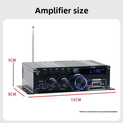Amplificateur de puissance à double canal de 120 W avec équilibreur pour audio stéréo HiFi