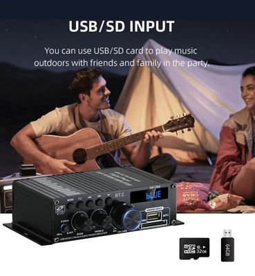 Amplificateur audio Bluetooth v5.0 2.0 canaux AK-380 avec puissance de sortie 100-300W pour cinéma maison