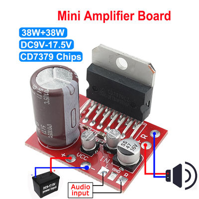 Module d'amplificateur de puissance stéréo TDA7379 Double canal DC9V-17.5V 38W+38W