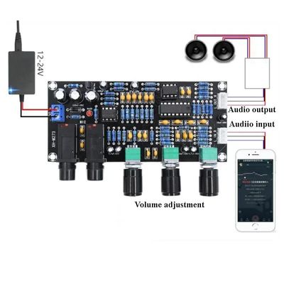 XH-M273 PT2399 carte de préamplificateur numérique 12-24V CC avec fréquence stéréo pour contrôle de microphone karaoké