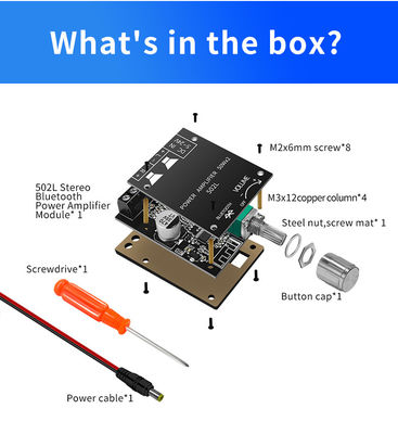 ZK-502L Mini pour Bluetooth 5.0 DC 5-24V 50Wx2 Amplificateur de puissance stéréo carte audio numérique sans fil pour Bluetooth Amplificateur Spe