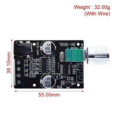 ZK-502L Mini pour Bluetooth 5.0 DC 5-24V 50Wx2 Amplificateur de puissance stéréo carte audio numérique sans fil pour Bluetooth Amplificateur Spe