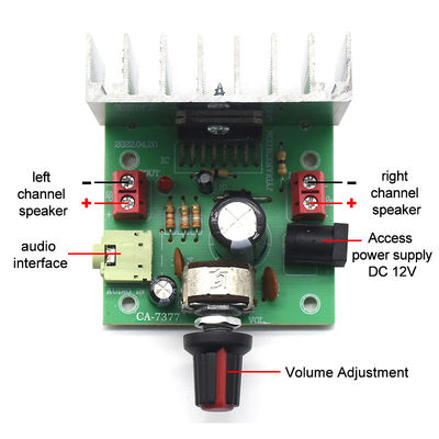 CA-7377 Module d'amplificateur audio numérique à 2,0 canaux DC12V 2*35W TDA7377 AMP Chip Amplifier Board
