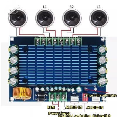 Module d'amplificateur de haut-parleur de voiture XH-M180 4x50W TDA7850 carte audio numérique haut de gamme pour voiture AMP DC12V