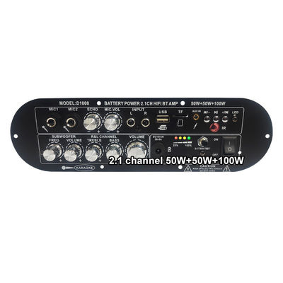 Carte amplificateur numérique D1000 2.1 canaux 50W + 50W + 100W, amplificateur de puissance de caisson de basses 12V avec contrôle de tonalité haute/basse