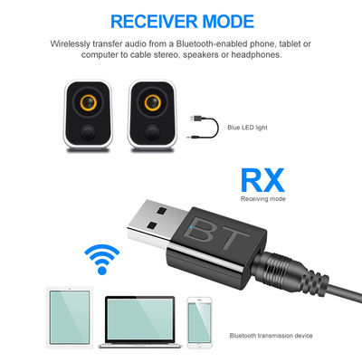 Adaptateur audio Bluetooth 5.0 avec portée de transmission de 10 m et double mode pour le streaming audio sans fil