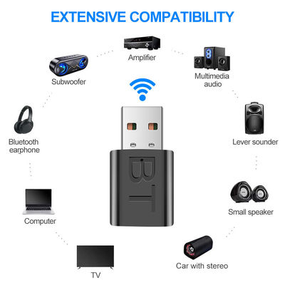 Adaptateur audio Bluetooth 5.0 avec portée de transmission de 10 m et double mode pour le streaming audio sans fil