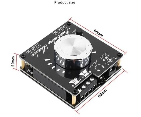 Carte amplificateur Bluetooth 5.0 double canal 80W 60x60x30mm