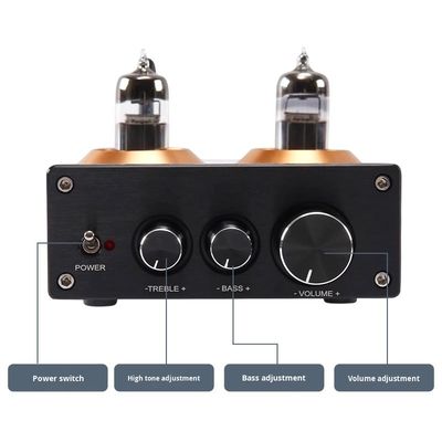 Préamplificateur de tube HIFI audiophile 6J5 QCC3034 pour BT 5.1 Amplificateur domestique sans fil avec préamplificateur à réglage de basse et de treble
