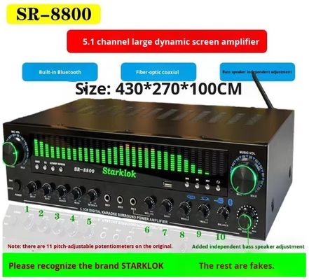 Ensemble : Haut-parleurs d'amplificateur domestique trois voies peints Cyclone No. 8 avec amplificateur SR8800 et caisson de basses 10 pouces