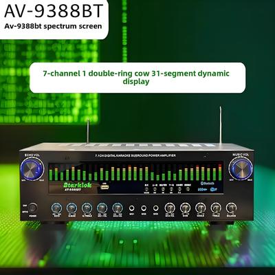 AV-9388BT/AV-999BT 2200W/1200W Amplificateur sans fil BT professionnel à 7 canaux Cinéma à domicile haute fidélité 7.1 système de haut-parleurs métal