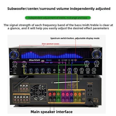 AV-8000SW Édition Premium 2200W Amplificateur de Récepteur Home Cinéma Professionnel Ultra-Haute Puissance 7.1 Canaux Sans Fil BT Exclusif