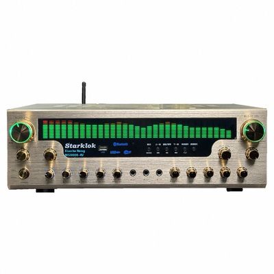 Version phare 8000SW 7.1 CH 2500W Amplificateur Home Cinéma en alliage d'aluminium doré, corps en or, amplificateur stéréo à double anneau