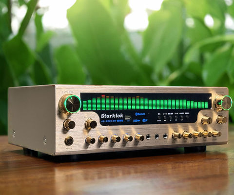 Version phare 8000SW 7.1 CH 2500W Amplificateur Home Cinéma en alliage d'aluminium doré, corps en or, amplificateur stéréo à double anneau