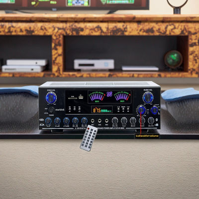 AV-9898 Amplificateur Audio Domestique Cannon Récepteur Home Cinéma 5.1 CH 500W*2+200W Surround+300W Subwoofer Métal Durable Passif Indépendant