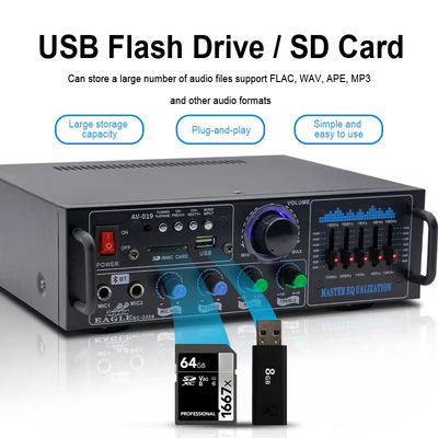 160W Dual Channel HiFi Stereo Audio Home Amplificateur numérique Amplificateur de tube professionnel Module d'amplificateur Microphone Entrée Amplificateur à distance