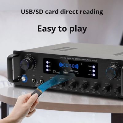 AV-628 Amplificateur de subwoofer coaxial domestique 2.1 canaux 600W, modèle haute puissance, récepteur fibre optique BT, transfrontalier