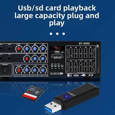 Amplificateur audio mini voiture 2.0 canaux 300W Système de cinéma maison HiFi Stéréo Subwoofer Contrôle indépendant Récepteur Amplificateur