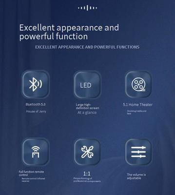 Amplificateur de puissance Home Cinéma Actif A600Y 5.1 Multicanal 5*50W+100W Réglage Indépendant Télécommande BT 5.3 Subwoofer