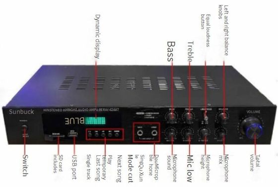Av-628BT Audio à domicile 5 canaux Amplificateur haute puissance 800W 110V/220V Récepteur sans fil avec connectivité BT