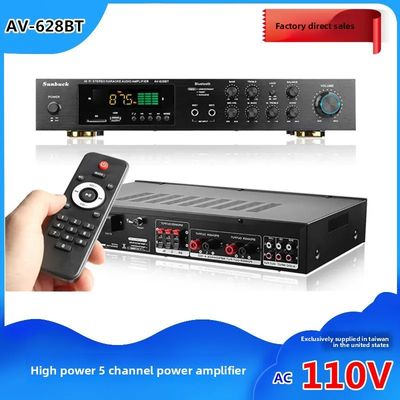 Av-628BT Audio à domicile 5 canaux Amplificateur haute puissance 800W 110V/220V Récepteur sans fil avec connectivité BT