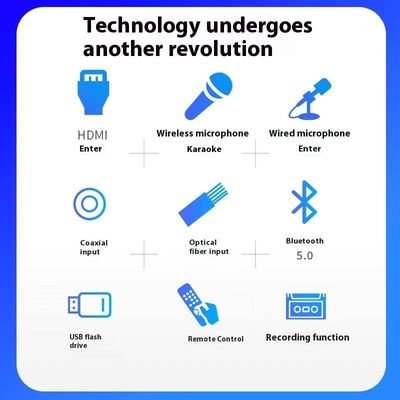 Amplificateur de karaoké sans fil 2.0 canaux haute puissance 100W BT décodage sans perte HDML ARC fibre optique coaxiale Stock électronique